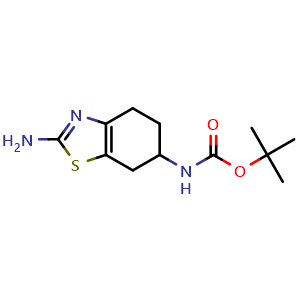 Chemical structure of tert-Butyl (2-amino-4,5,6,7-tetrahydrobenzo[d]thiazol-6-yl)carbamate , CAS 820231-27-4, AChemBlock X195857