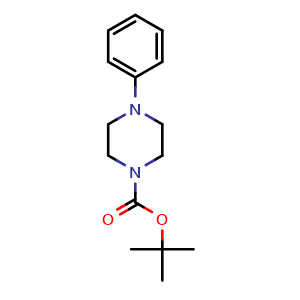 Chemical structure of tert-Butyl 4-phenylpiperazine-1-carboxylate , CAS 77278-63-8, AChemBlock X195881