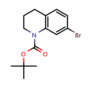 Chemical structure of tert-Butyl 7-bromo-3,4-dihydroquinoline-1(2H)-carboxylate , CAS 1187932-64-4, AChemBlock X195910