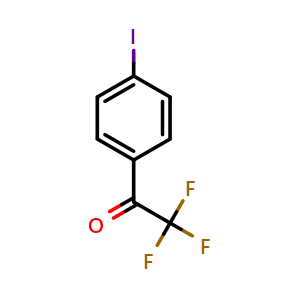 Chemical structure of 2,2,2-Trifluoro-1-(4-iodophenyl)ethanone , CAS 23516-84-9, AChemBlock X195912