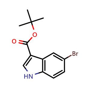Chemical structure of tert-Butyl 5-bromo-1H-indole-3-carboxylate , CAS 1033265-51-8, AChemBlock X195913