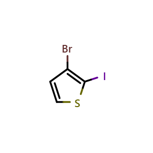 Chemical structure of 3-Bromo-2-iodothiophene , CAS 60404-24-2, AChemBlock X195914