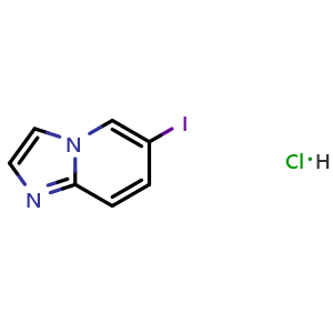Chemical structure of 6-Iodoimidazo[1,2-a]pyridine hydrochloride , CAS 1205744-55-3, AChemBlock X195918