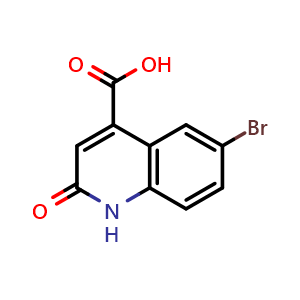 Chemical structure of 6-Bromo-2-oxo-1,2-dihydroquinoline-4-carboxylic acid , CAS 5463-29-6, AChemBlock X195927
