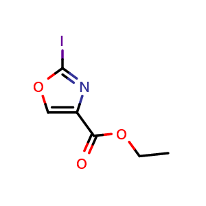 Chemical structure of Ethyl 2-iodooxazole-4-carboxylate , CAS 1107663-03-5, AChemBlock X195928