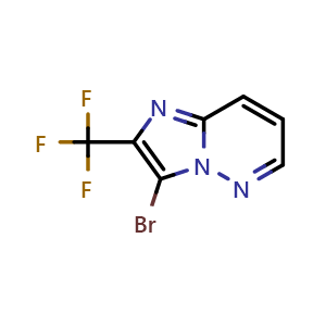Chemical structure of 3-Bromo-2-(trifluoromethyl)imidazo[1,2-b]pyridazine , CAS 1260817-66-0, AChemBlock X195930