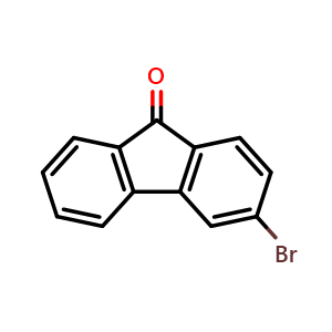 Chemical structure of 3-Bromo-9H-fluoren-9-one , CAS 2041-19-2, AChemBlock X195931