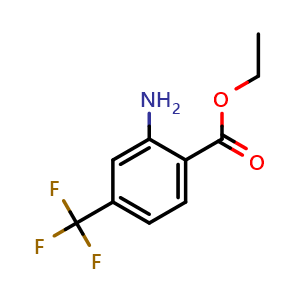 Chemical structure of Ethyl 2-amino-4-trifluoromethylbenzoate , CAS 65568-55-0, AChemBlock X195942