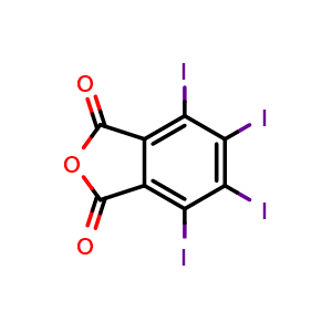 Chemical structure of tetraiodophthalicanhydride , CAS 632-80-4, AChemBlock X195956