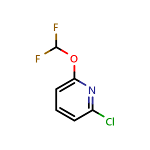 Chemical structure of 2-Chloro-6-(difluoromethoxy)pyridine , CAS 1214377-45-3, AChemBlock X195963