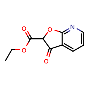 Chemical structure of Ethyl 3-oxo-2,3-dihydrofuro[2,3-b]pyridine-2-carboxylate , CAS 1279893-97-8, AChemBlock X195965