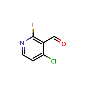 Chemical structure of 4-Chloro-2-fluoronicotinaldehyde , CAS 1232432-20-0, AChemBlock X195999