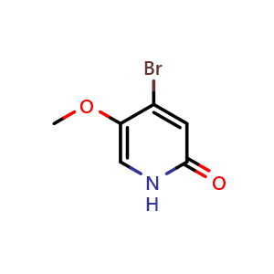 Chemical structure of 4-Bromo-5-methoxypyridin-2(1H)-one , CAS 1630197-34-0, AChemBlock X196006
