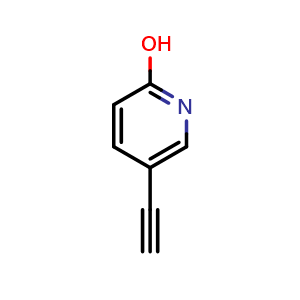 Chemical structure of 5-Ethynylpyridin-2-ol , CAS 1196156-05-4, AChemBlock X196018