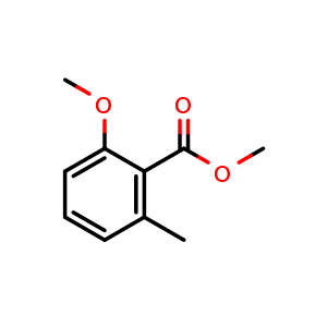 Chemical structure of Methyl 2-methoxy-6-methylbenzoate , CAS 79383-44-1, AChemBlock X196023