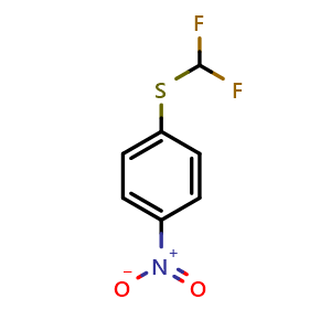 Chemical structure of (Difluoromethyl)(4-nitrophenyl)sulfane , CAS 24933-57-1, AChemBlock X196028