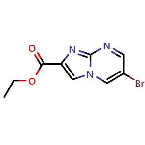 Chemical structure of Ethyl 6-bromoimidazo[1,2-a]pyrimidine-2-carboxylate , CAS 944896-67-7, AChemBlock X196032