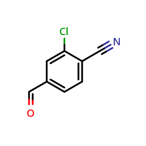 Chemical structure of 2-Chloro-4-formylbenzonitrile , CAS 101048-77-5, AChemBlock X196034