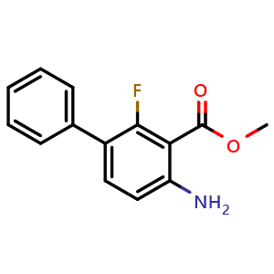 Chemical structure of Methyl 4-amino-2-fluoro-[1,1'-biphenyl]-3-carboxylate , CAS 1389287-35-7, AChemBlock X196084