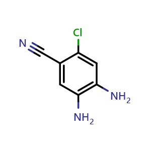 Chemical structure of 4,5-Diamino-2-chlorobenzonitrile , CAS 497147-90-7, AChemBlock X196090