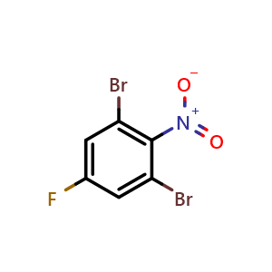 Chemical structure of 1,3-Dibromo-5-fluoro-2-nitrobenzene , CAS 898128-02-4, AChemBlock X196093