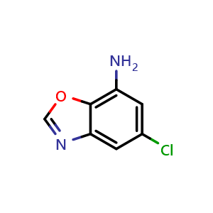 Chemical structure of 5-Chloro-1,3-benzoxazol-7-amine , CAS 1225672-06-9, AChemBlock X196097