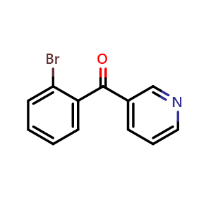 Chemical structure of (2-Bromophenyl)-pyridin-3-ylmethanone , CAS 77744-06-0, AChemBlock X196101