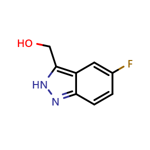 Chemical structure of (5-Fluoro-2H-indazol-3-yl)methanol , CAS 518990-02-8, AChemBlock X196104