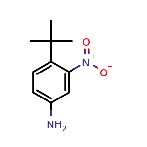 Chemical structure of 4-tert-Butyl-3-nitroaniline , CAS 31951-12-9, AChemBlock X196113