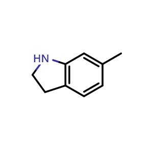 Chemical structure of 6-Methyl-2,3-dihydro-1H-indole , CAS 86911-82-2, AChemBlock X196126