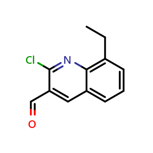 Chemical structure of 2-Chloro-8-ethylquinoline-3-carbaldehyde , CAS 335196-05-9, AChemBlock X196134