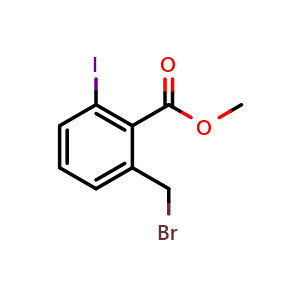 Chemical structure of methyl 2-(bromomethyl)-6-iodobenzoate , CAS 861840-51-9, AChemBlock X196141