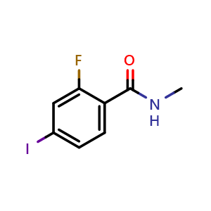 Chemical structure of N-METHYL-2-FLUORO-4-IODOBENZAMIDE , CAS 1351185-56-2, AChemBlock X196148