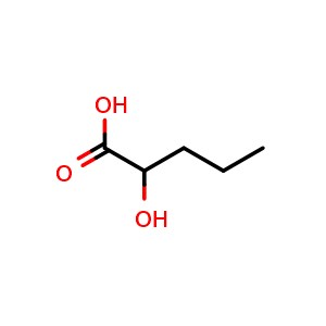 Chemical structure of 2-Hydroxyvaleric acid , CAS 617-31-2, AChemBlock X196155