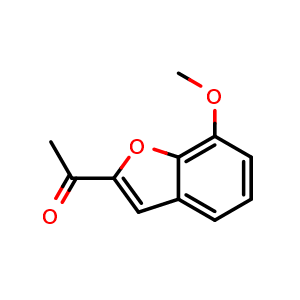 Chemical structure of 1-(7-Methoxybenzofuran-2-yl)ethan-1-one , CAS 43071-52-9, AChemBlock X196158