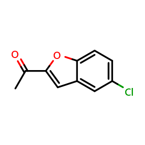 Chemical structure of 1-(5-Chlorobenzofuran-2-yl)ethan-1-one , CAS 1646-32-8, AChemBlock X196159