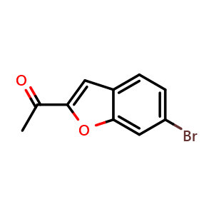 Chemical structure of 1-(6-Bromobenzofuran-2-yl)ethanone , CAS 1110717-68-4, AChemBlock X196160