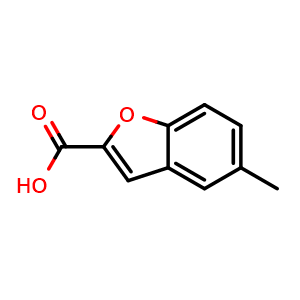 Chemical structure of 5-Methylbenzofuran-2-carboxylic acid , CAS 10242-09-8, AChemBlock X196161