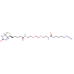 Chemical structure of Biotin-PEG2-C6-azide , CAS 1011268-29-3, AChemBlock X196168