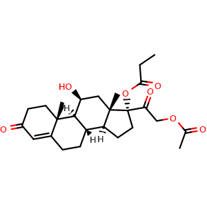Chemical structure of Hydrocortisone aceponate , CAS 74050-20-7, AChemBlock X196179