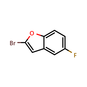 Chemical structure of 2-Bromo-5-fluorobenzofuran , CAS 1779815-66-5, AChemBlock X196182