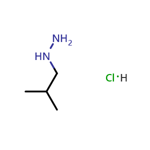 Chemical structure of Isobutylhydrazine hydrochloride , CAS 237064-47-0, AChemBlock X196194