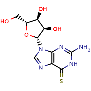 Chemical structure of 6-Thioguanosine , CAS 85-31-4, AChemBlock X196203