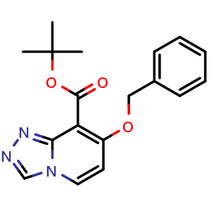 Chemical structure of tert-Butyl 7-(benzyloxy)-[1,2,4]triazolo[4,3-a]pyridine-8-carboxylate , CAS 1262132-95-5, AChemBlock X196214