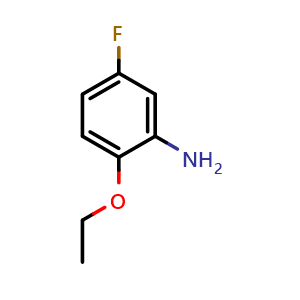 Chemical structure of 2-Ethoxy-5-fluoroaniline , CAS 946774-81-8, AChemBlock X196223