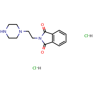 Chemical structure of 2-(2-Piperazin-1-ylethyl)-1H-isoindole-1,3(2H)-dione dihydrochloride , CAS 93897-97-3, AChemBlock X196224