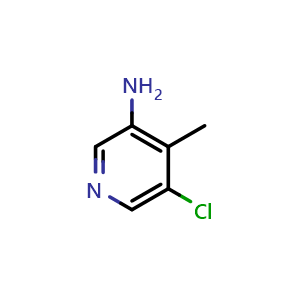 Chemical structure of 5-Chloro-4-methylpyridin-3-amine , CAS 890092-47-4, AChemBlock X196229