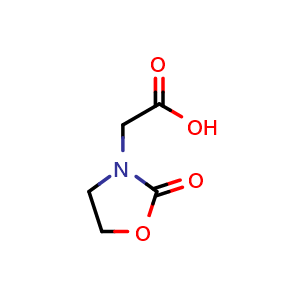 Chemical structure of 2-(2-Oxo-1,3-oxazolidin-3-yl)acetic acid , CAS 75125-23-4, AChemBlock X196238