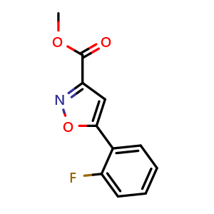 Chemical structure of Methyl 5-(2-fluorophenyl)isoxazole-3-carboxylate , CAS 668970-74-9, AChemBlock X196246
