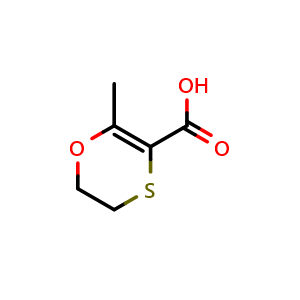 Chemical structure of 2-Methyl-5,6-dihydro-1,4-oxathiine-3-carboxylic acid , CAS 6577-69-1, AChemBlock X196247